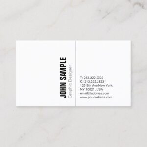 Simple Plain Modern Professional White Minimalist Business Card