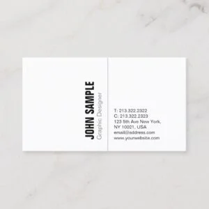 Simple Plain Modern Professional White Minimalist Business Card