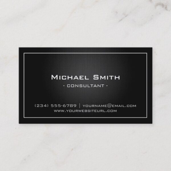 Simple Professional Black Metallic Modern Look Business Card