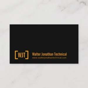 Simple professional black orange business cards