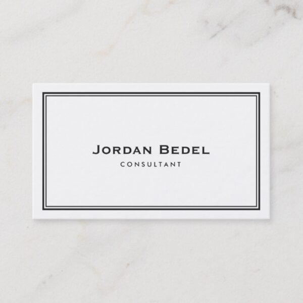 Simple Professional Elegant White Business Card