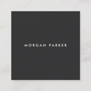 Simple Professional Modern Black Square Square Business Card
