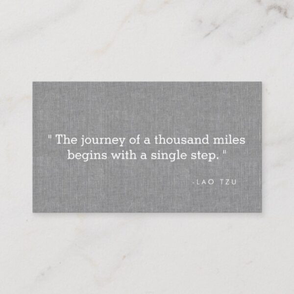 Simple Quote on Gray Linen Authors, Writers Business Card