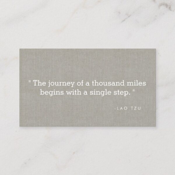 Simple Quote on Linen Authors, Writers Business Card
