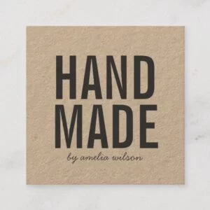 Simple Rustic Handmade Kraft Social Media Square Business Card