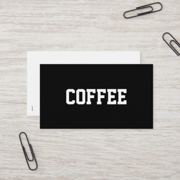 Simple Text Coffee Superstar Centered Business Card
