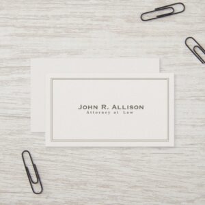 Simple Traditional Attorney Ivory Professional Business Card
