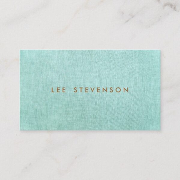 Simple, Turquoise Blue, Stylish Minimalist Business Card