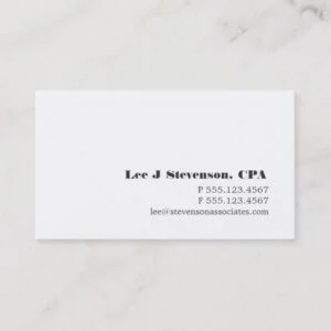Simple White Accountant Business Card