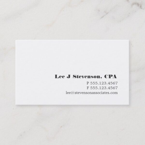 Simple White Accountant Business Card