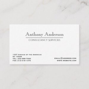 Simple white business card
