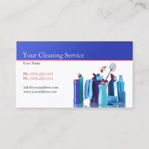 Simple White Cleaning Service Business Card