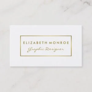 Simple White & Gold Foil Effect Business Card
