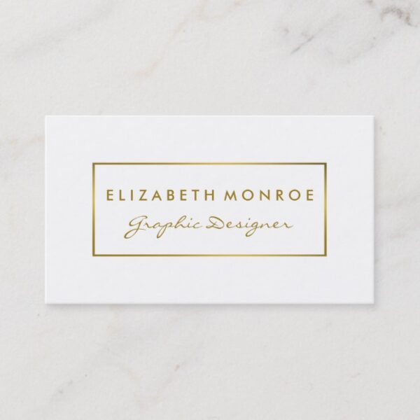 Simple White & Gold Foil Effect Business Card