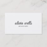 Simple White Handwritten Calligraphy Business Card