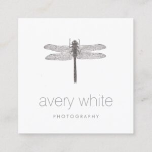 Simple White Nature Professional Photography Square Business Card