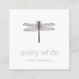 Simple White Nature Professional Photography Square Business Card