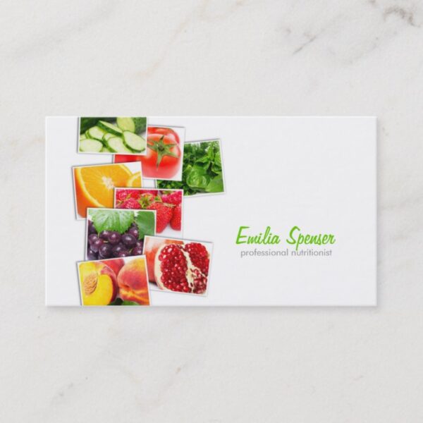 Simple White Nutritionist Business Card