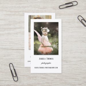 Simple White Photos Photographer Business Card