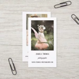 Simple White Photos Photographer Business Card