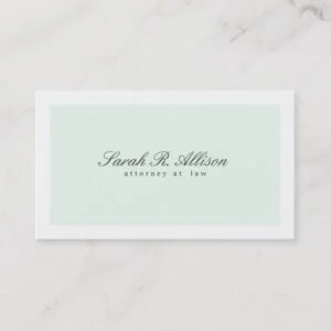 Simply Elegant Attorney Light Aqua Business Card