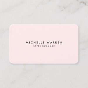 Simply Elegant Pink Blogger Business Card