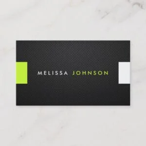 Sleek and Modern Black and Lime Green Business Card