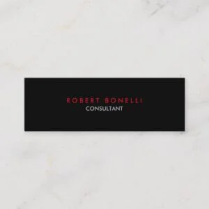 Slim Black White Red Custom Business Card