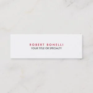 Slim Skinny Grey White Red Standard Business Card
