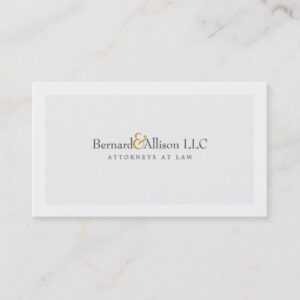 Sophisticated Attorney Light Gray Business Card