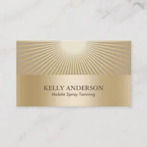 Spray Tanning Salon Golden Sun Rays Modern Business Card