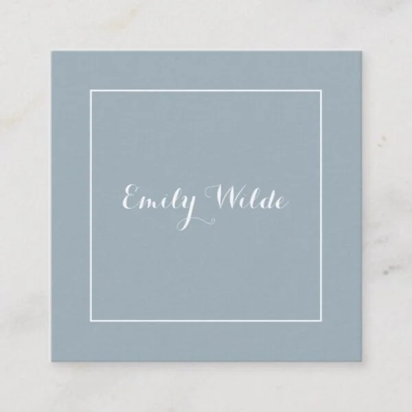 Square calling card Blue White BusinessCard