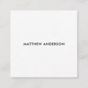 Square, white business cards