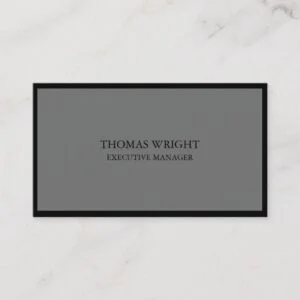 Style Plain Simple Nickel Grey Black Professional Business Card