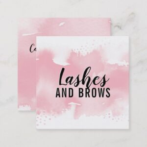 STYLISH BEAUTY modern painted watercolor pale pink Square Business Card