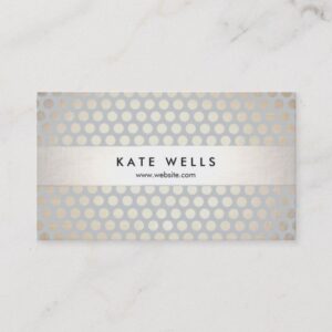 Stylish Designer Gold and Gray Circle Pattern Business Card
