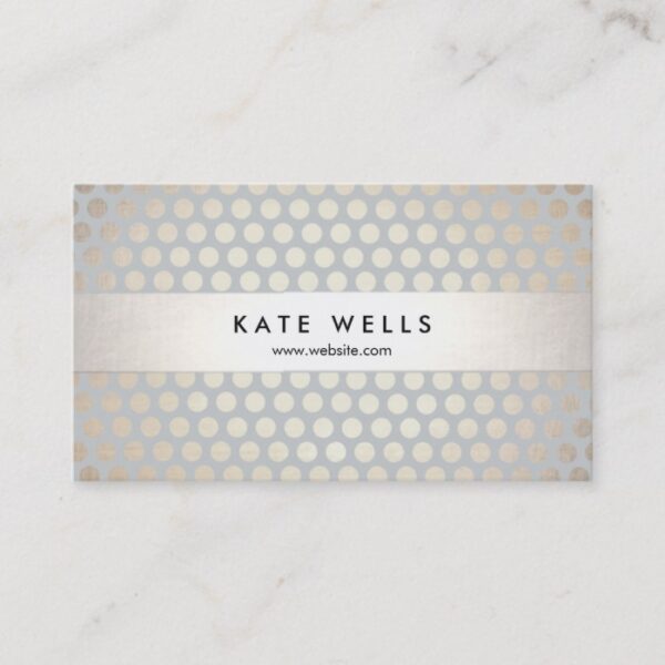 Stylish Designer Gold and Gray Circle Pattern Business Card