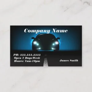 Stylish Elegant Blue Bold Automobile EU Business Card