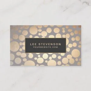 Stylish Gold Circle Pattern Beauty Salon Business Card
