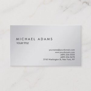Stylish Plain Grey Simple Professional Modern Business Card