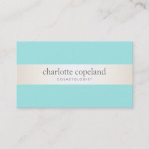 Stylish Satin Stripe Aqua Turquoise Beauty Business Card