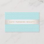 Stylish Turquoise Pattern Fashion and Beauty Business Card