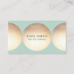 Stylist Gold Circle Light Turquoise Beauty Salon Business Card