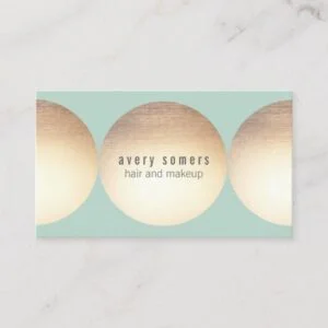 Stylist Gold Circle Light Turquoise Beauty Salon Business Card