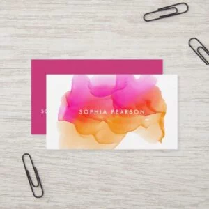 Sunset Watercolor Blot Business Card