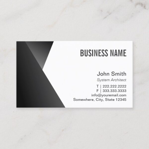 System Architect Modern Black & White Business Card