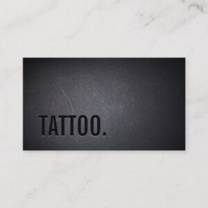 Tattoo Professional Black Bold Minimalist Business Card