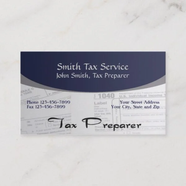 Tax Preparer Accountant Business Card