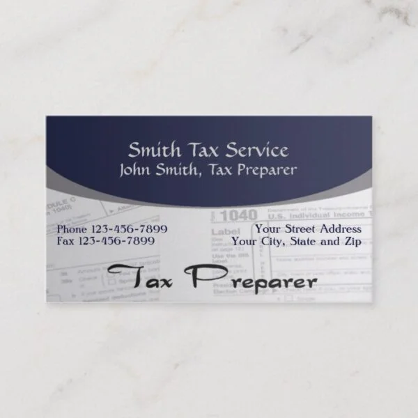 Tax Preparer Accountant Business Card