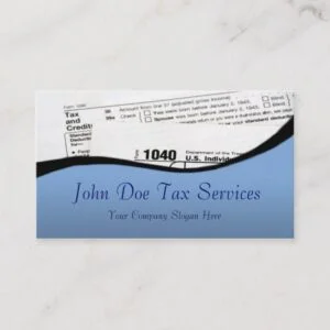 Tax Preparer Federal Tax Form Business Card